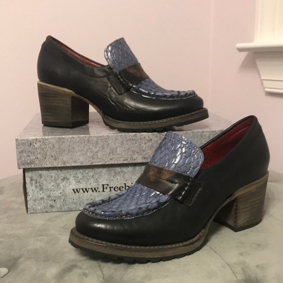 Freebird by Steven Shoes - Freebird by Steven Bristol Navy Multi Leather Loafer Shoes.